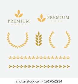 Premium Wheat Logo Design 
 Tags Labels Agriculture Grain Template
