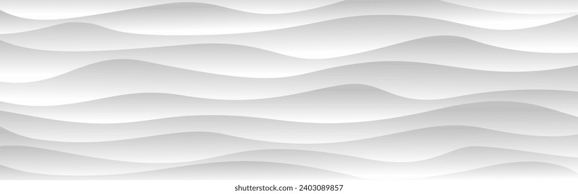 Diseño de portada 3d blanco premium con fondo vectorial con ondas y sombra. Baldosas 3d blancas y elegantes para el interior de diseño. Ilustración moderna de lujo para diseño de portada, tarjeta, volante, afiche e invitación de lujo.
