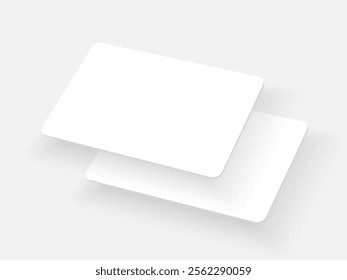 Premium White Gift Card and RFID Keycard Design Template for Hotels and Apartments. Personal and Company ID and Access Control Card Mockup and Branding Solutions. Vector.