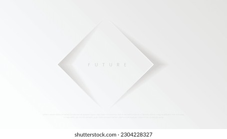 Premium white gray abstract background, luxury elegant future geometric shapes, visual branding. Exclusive wallpaper vector illustration