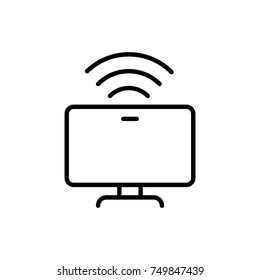 Premium wi-fi icon or logo in line style. High quality sign and symbol on a white background. Vector outline pictogram for infographic, web design and app development.