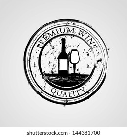 premium wine over gray background vector illustration