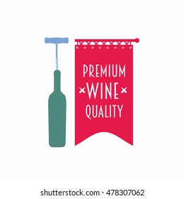 Premium wine quality logo, label or symbol design concept