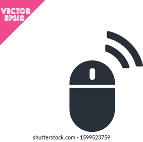 Premium wireless mouse icon or logo in line style. High quality sign and symbol on a black background. Vector outline pictogram