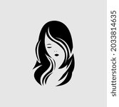 premium woman face vector logo