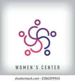 Premium women meeting logo design. Corporate logo template regarding cosmetics woman. vector.