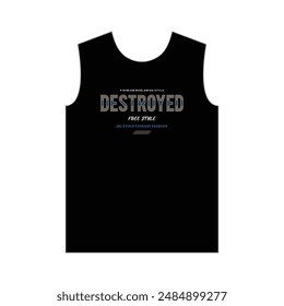 PREMIUM WORLDWIDE STYLE DESTROYED FREE STYLE - Graphic Vector Design, Urban Style, Street Wear Fashion Illustration, 