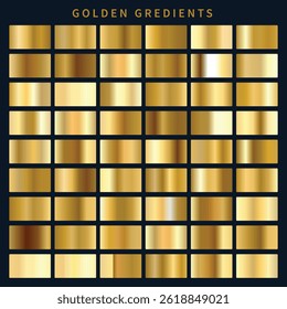 Premium Yellow Golden Gradients Set with Different Reflections – Luxury Vector Design