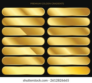 Premium Yellow Golden Ingredients Set Different Reflections Vector Illustration