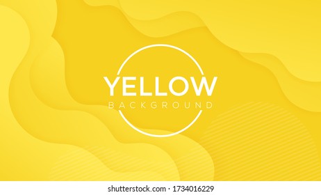 Fondo líquido amarillo premium con sombra ondulada dinámica sobre el fondo. Fondo vectorial. Eps10