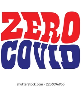 Premium zero covid corona virus printable lettering in vector EPS