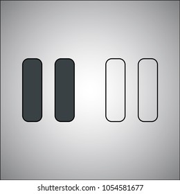 premmium pause button fill and outline vector icon