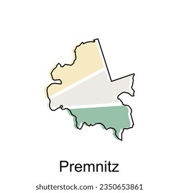 Premnitz City Map illustration. Simplified map of Germany Country vector design template