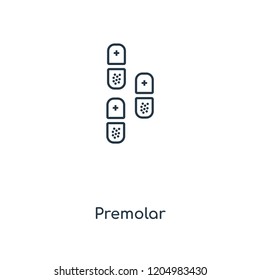 Premolar concept line icon. Linear Premolar concept outline symbol design. This simple element illustration can be used for web and mobile UI/UX.