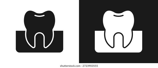 Conjunto De Iconos Premolares Glifo En Fondo Blanco Y Negro