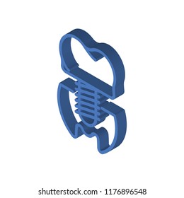Premolar isometric left top view 3D icon