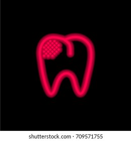 Premolar red glowing neon ui ux icon. Glowing sign logo vector