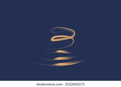 Objeto de árvore de natal preumim, Um vetor de elemento e ilustração. Uma árvore de Natal, floco de neve, arte da linha de fogo de artifício sobre fundo azul