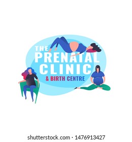 Prenatal clinic and birth centre logotype. Editable vector illustration in vibrant colors for logo, brand identity, prints graphic design. Medical, childbearing and women health concept.