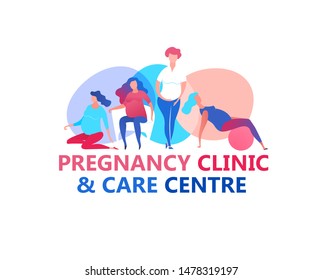 Prenatal clinic and birth centre logotype. Editable vector illustration in vibrant colors for logo, brand identity, prints graphic design. Medical, childbearing and women health concept.