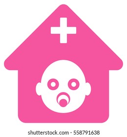 Prenatal Hospital vector icon. Flat pink symbol. Pictogram is isolated on a white background. Designed for web and software interfaces.