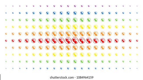 Prenatal icon spectrum halftone pattern. Vector prenatal objects are arranged into halftone array with vertical spectral gradient. Designed for backgrounds, covers, templates and abstract concepts.