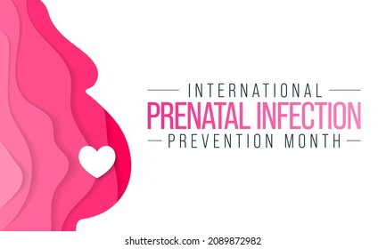 Prenatal Infection (GBS) prevention month is observed every year in February, to promote awareness of infections transmitted from mother to baby. Vector illustration