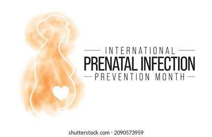 Prenatal Infection (GBS) prevention month is observed every year in February, to promote awareness of infections transmitted from mother to baby. Vector illustration