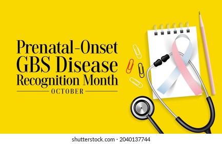 Prenatal Onset GBS Disease recognition month is observed every year in October, Vector illustration
