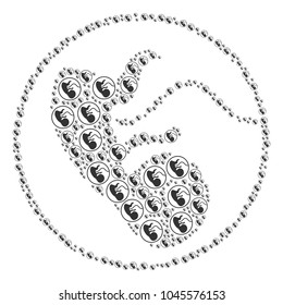 Prenatal pattern created in the group of prenatal pictograms. Vector iconized composition created with simple icons.