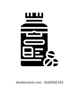 Vector de icono de glifo de vitaminas prenatales. signo de vitaminas prenatales. ilustración de símbolo aislado