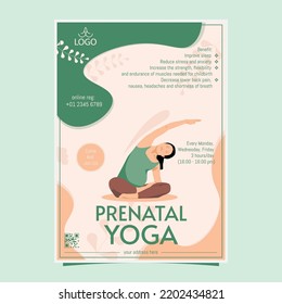 Prenatal Yoga Flyer Template, Full Vector