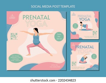 Prenatal Yoga Flyer Template, Full Vector