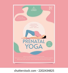 Prenatal Yoga Flyer Template, Full Vector