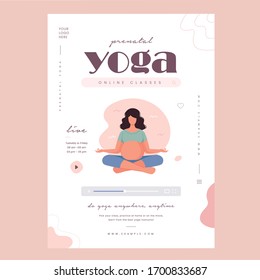 Prenatal Yoga Vector Illustration Flyer