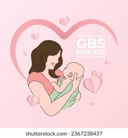 Plantilla de diseño de Mes de Reconocimiento de Enfermedades GBS de inicio prenatal, buena para el uso de celebraciones. diseño de vectores de enfermedades prenatales. diseño plano. vector eps 10.