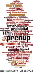 Prenup word cloud concept. Collage made of words about prenup. Vector illustration