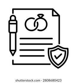 Prenuptial Agreement Icon Element for Design