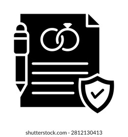 Prenuptial Agreement Icon Element for Design