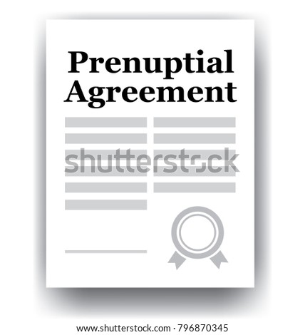 prenuptial agreement papers stock vector royalty free 796870345