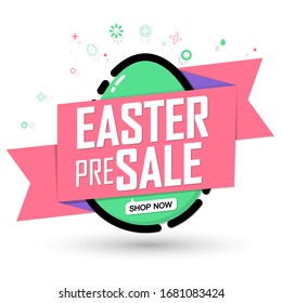 Pre-Order Easter Sale banner design template, discount tag, vector illustration