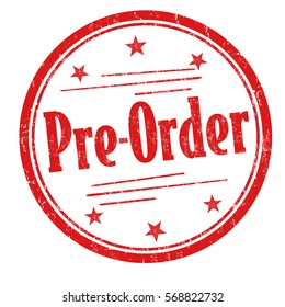 Pre-order grunge rubber stamp on white background, vector illustration