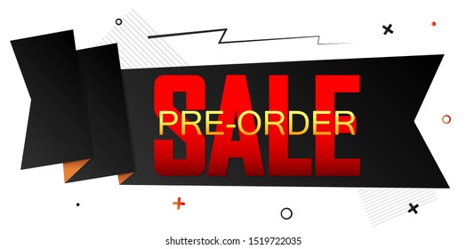 Pre-Order Sale banner design template, discount tag, vector illustration