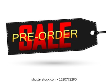 Pre-Order Sale banner design template, discount tag, vector illustration