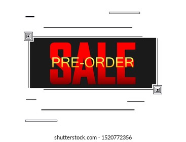Pre-Order Sale banner design template, discount tag, vector illustration