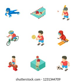 Prep icons set. Isometric set of 9 prep vector icons for web isolated on white background
