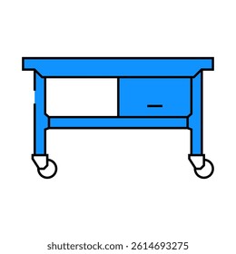 prep table restaurant equipment line icon vector. prep table restaurant equipment sign. isolated symbol illustration