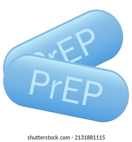 Prep vector pills, hiv prophylaxis medicament pill on white background