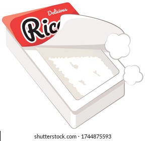 Pre-packaged food rice. Vector illustration