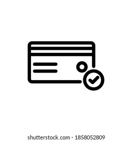 Pre-paid card, credit, debit card, Bank related icon - Thin line, outline - EPS Vector